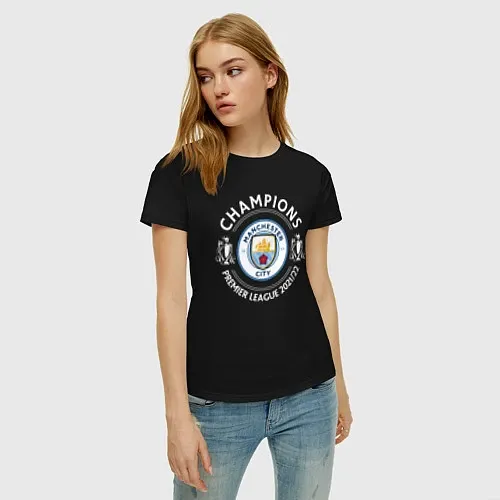 Женские хлопковые футболки Манчестер Сити