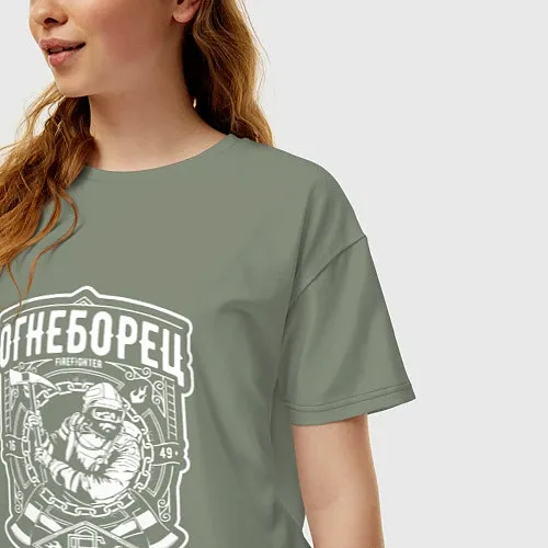 Женские футболки оверсайз для пожарного