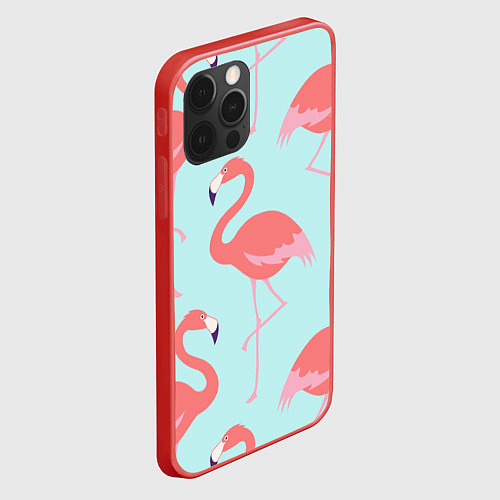 Чехлы iPhone 12 series с фламинго