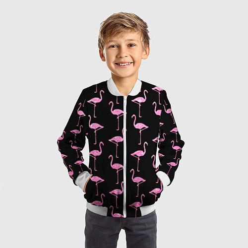 Детские куртки-бомберы с фламинго