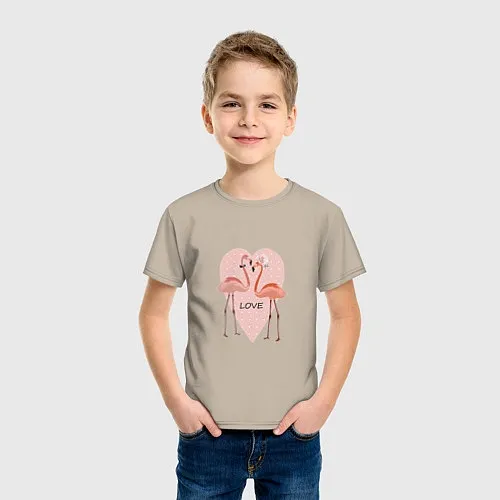 Детские хлопковые футболки с фламинго