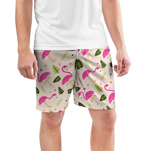 Мужские шорты с фламинго