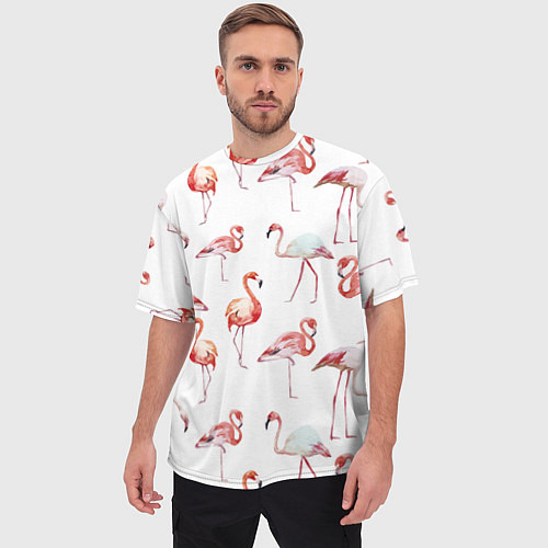 Мужские 3D-футболки с фламинго