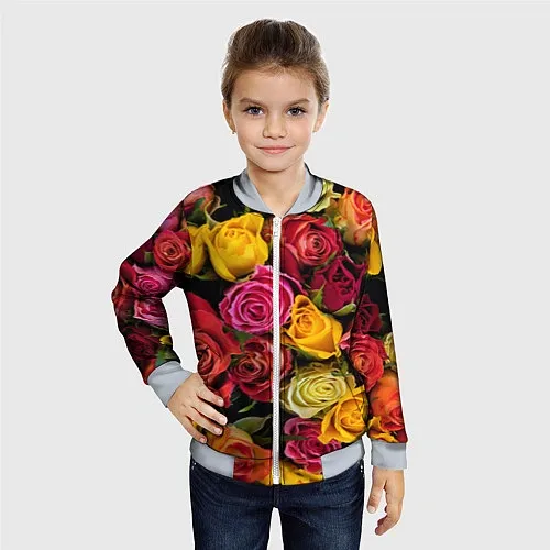 Детские куртки-бомберы с цветами