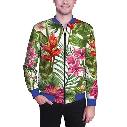 Мужские куртки-бомберы с цветами