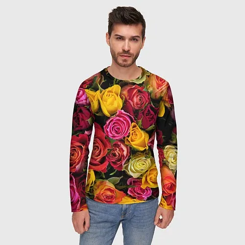 Мужские футболки с рукавом с цветами