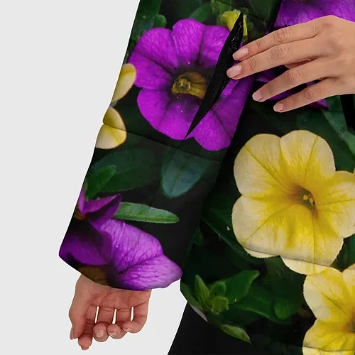 Женские куртки с капюшоном с цветами