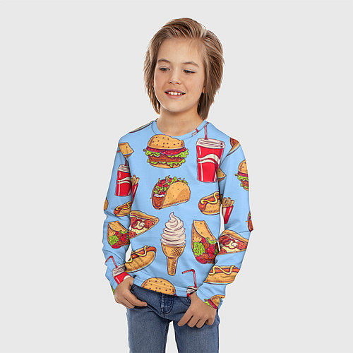 Детские футболки с рукавом с едой