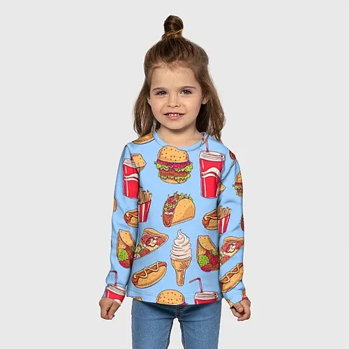 Детские футболки с рукавом с едой