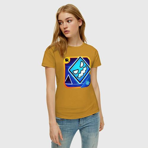 Женские хлопковые футболки Geometry Dash