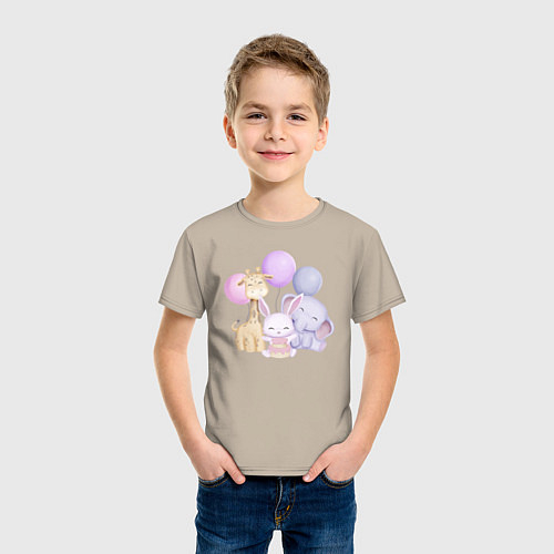 Детские хлопковые футболки с жирафами