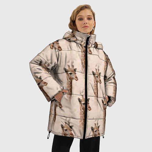 Женские куртки с капюшоном с жирафами