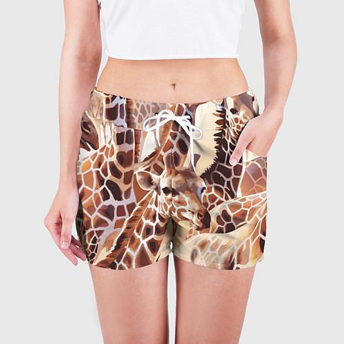 Женские шорты с жирафами
