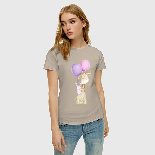 Женские хлопковые футболки с жирафами