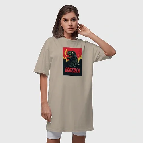 Женские хлопковые футболки Годзилла
