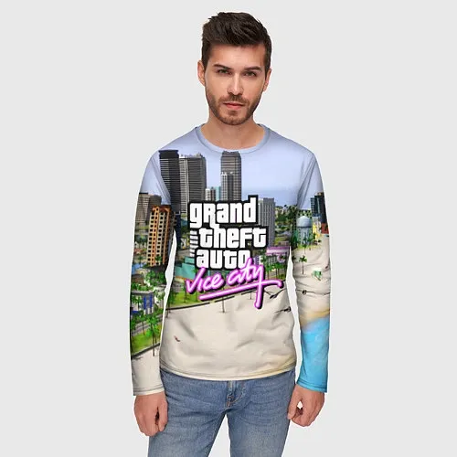 Мужские футболки с рукавом GTA Vice City