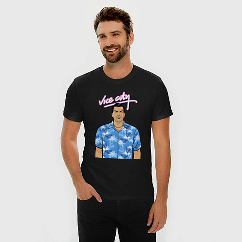 Мужские приталенные футболки GTA Vice City