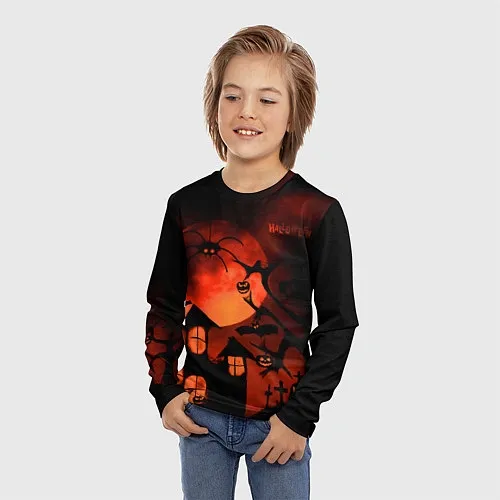 Детские футболки с рукавом на Хэллоуин