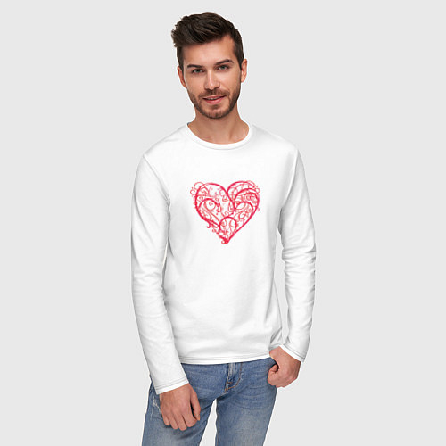 Мужские футболки с рукавом с сердцами