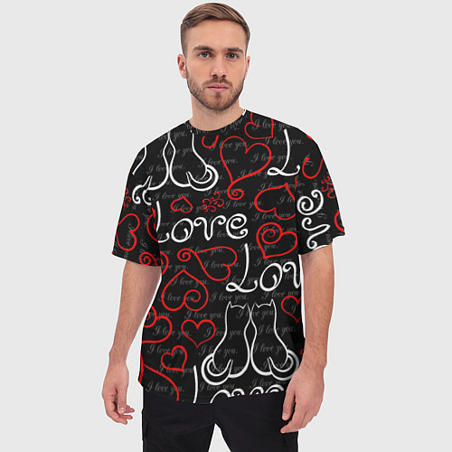 Мужские 3D-футболки с сердцами