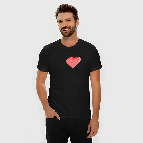 Мужские приталенные футболки с сердцами