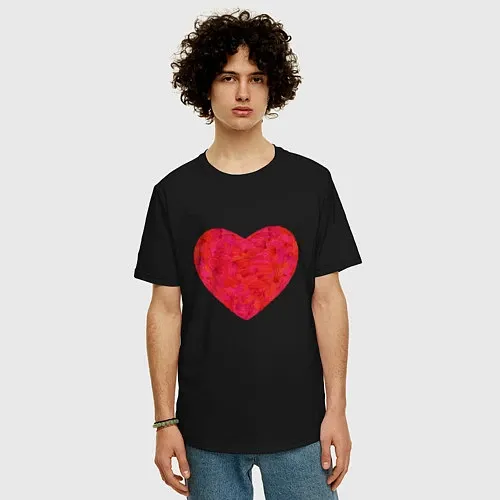 Мужские футболки оверсайз с сердцами
