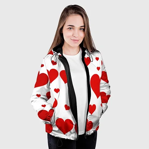 Женские демисезонные куртки с сердцами