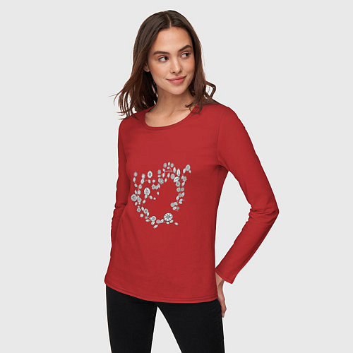 Женские футболки с рукавом с сердцами