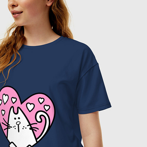 Женские хлопковые футболки с сердцами