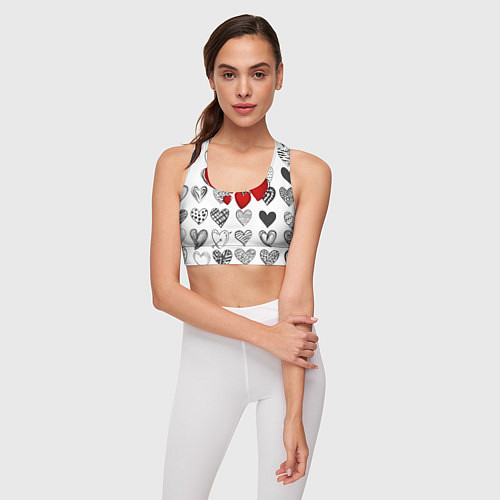 Женские укороченные футболки с сердцами