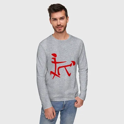 Мужские футболки с рукавом с иероглифами