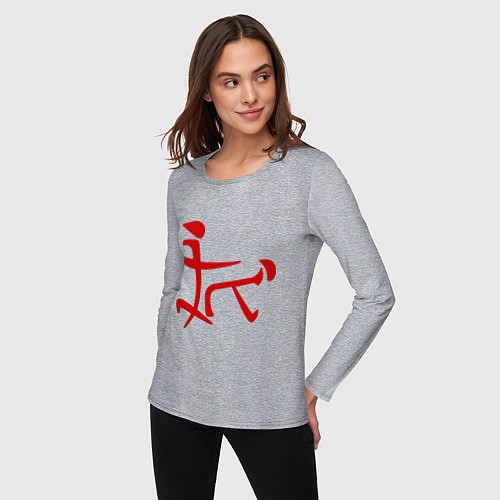 Женские футболки с рукавом с иероглифами
