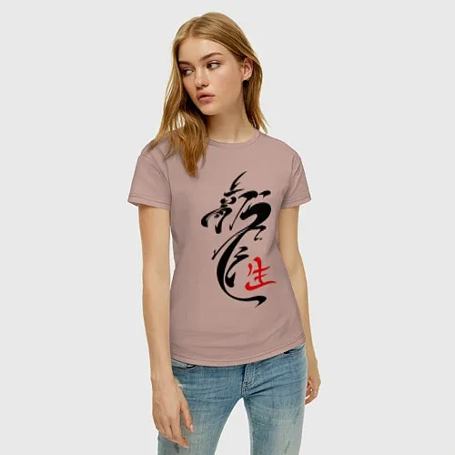 Женские хлопковые футболки с иероглифами