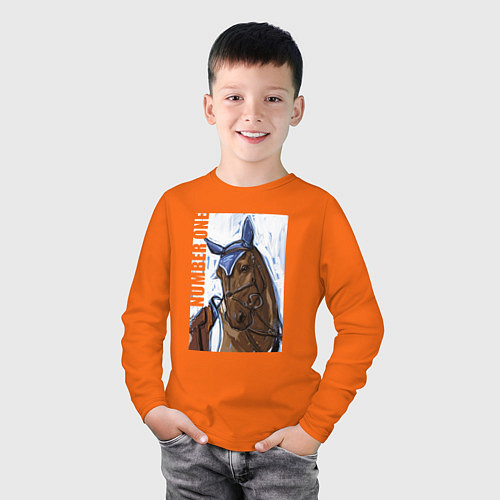 Детские хлопковые лонгсливы с лошадьми