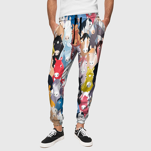 Мужские брюки с лошадьми