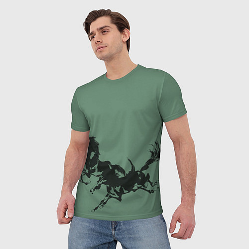 Мужские 3D-футболки с лошадьми