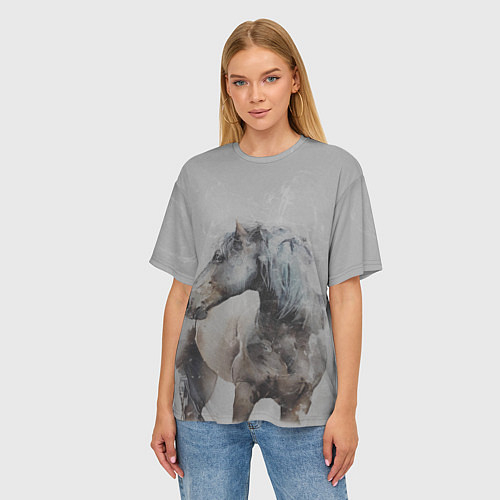 Женские футболки оверсайз с лошадьми
