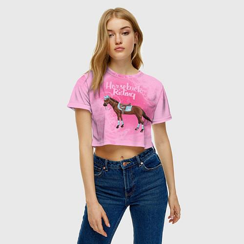Женские укороченные футболки с лошадьми