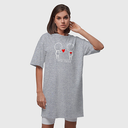 Женские длинные футболки «Я люблю»