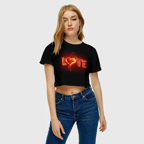 Женские укороченные футболки «Я люблю»