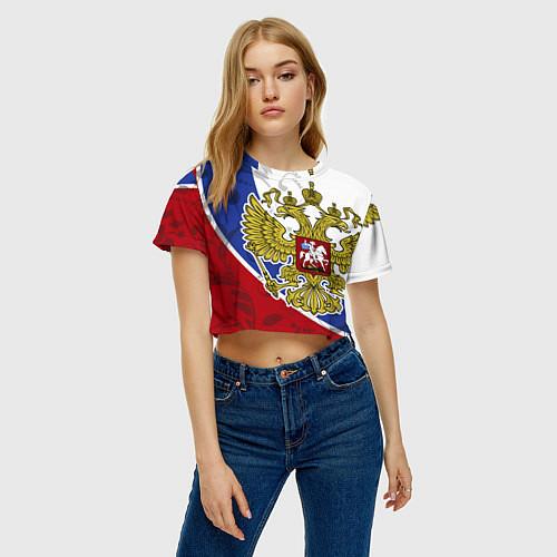 Народные женские укороченные футболки «Я Русский»