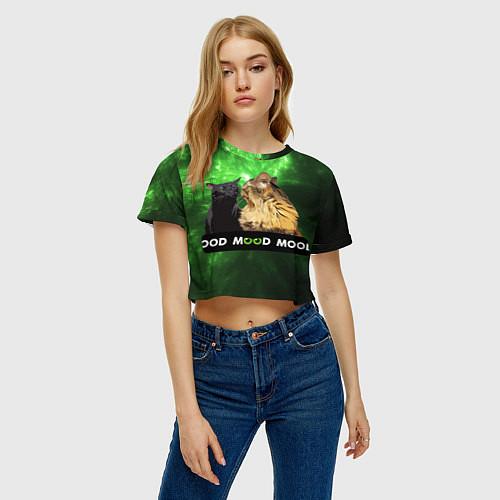 Женские укороченные футболки с интернет-приколами