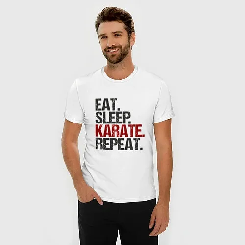 Мужские приталенные футболки для каратэ