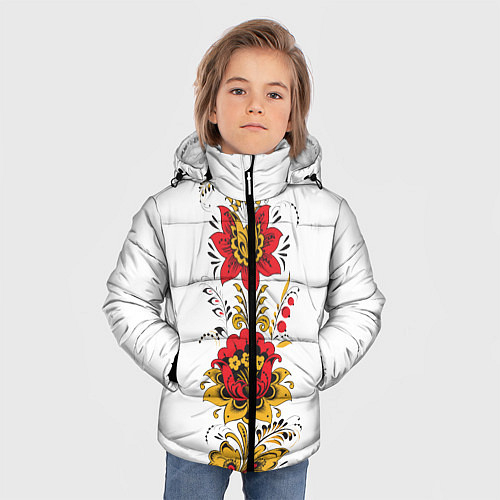 Детские зимние куртки с хохломой