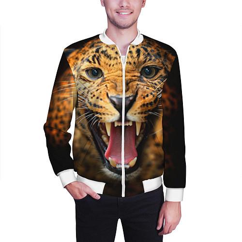 Мужские куртки-бомберы с леопардами