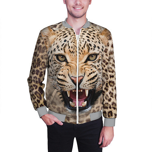 Мужские куртки-бомберы с леопардами