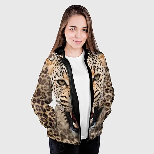 Женские куртки с капюшоном с леопардами