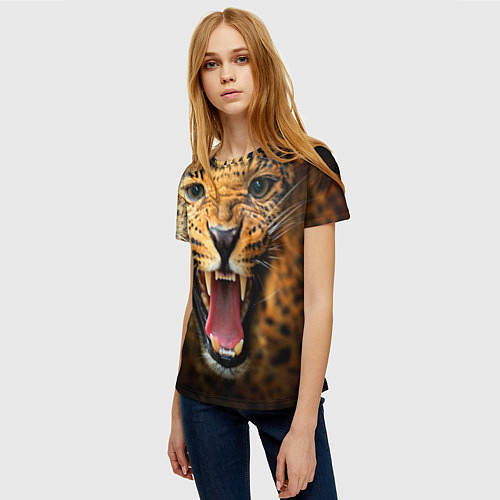 Женские 3D-футболки с леопардами