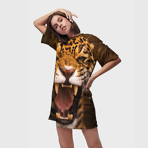 Женские длинные футболки с леопардами