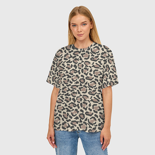 Женские футболки оверсайз с леопардами
